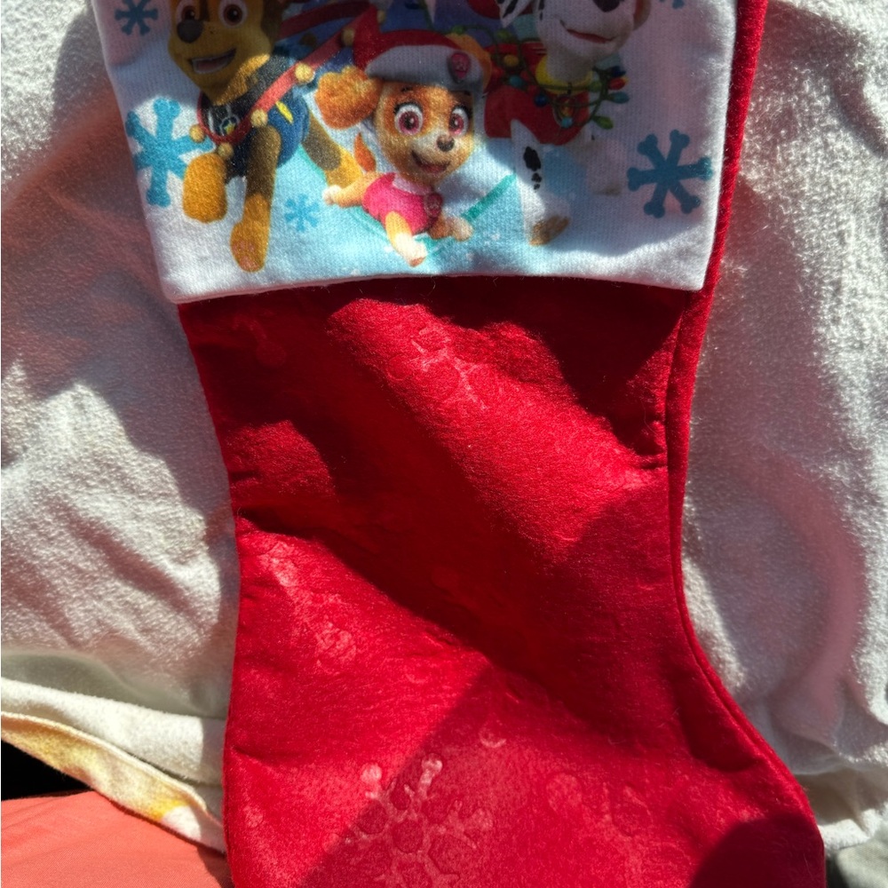 Red Christmas Stocking with Paw Patorl . Nickelodeon